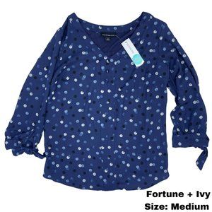 FORTUNE + IVY Collyn Mixed Material Blouse - Stitch Fix